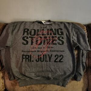 Gray Rolling Stones Oversized Graphic Sweatshirt Size Medium